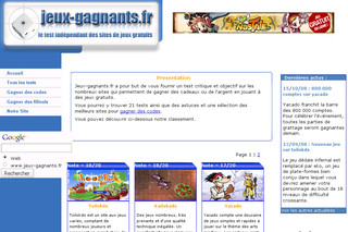 Aperçu visuel du site http://www.jeux-gagnants.fr