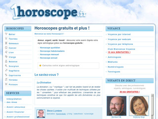 Aperçu visuel du site http://www.1horoscope.fr