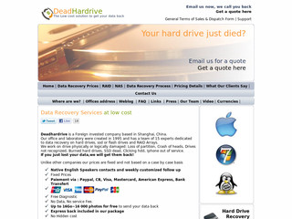 Aperçu visuel du site http://www.deadhardrive.com/