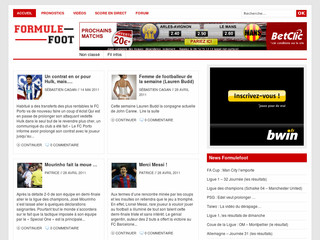 Aperçu visuel du site http://www.formulefoot.com/