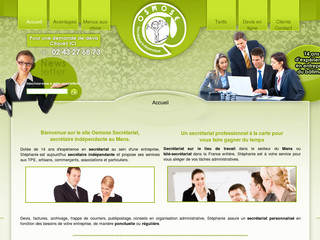 Aperçu visuel du site http://www.osmose-secretariat.fr