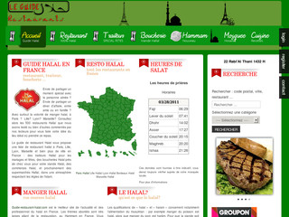 Aperçu visuel du site http://www.guide-restaurant-halal.com