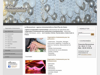 Aperçu visuel du site http://www.evenementiel-labonaventure.com