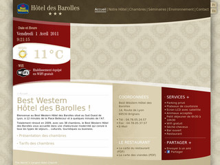 Aperçu visuel du site http://www.hotel-des-barolles.fr/