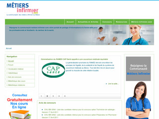 Aperçu visuel du site http://www.metiers-infirmier.com