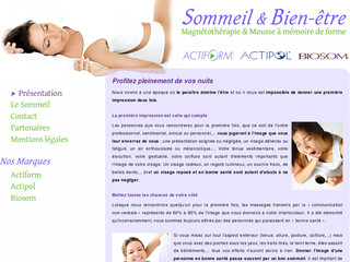 Aperçu visuel du site http://www.sommeil-bien-etre.fr