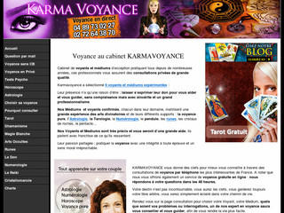Aperçu visuel du site http://www.karmavoyance.com