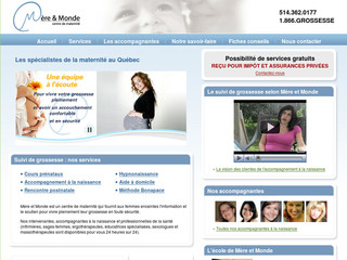 Aperçu visuel du site http://www.mereetmonde.com/