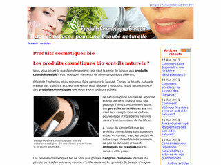 Aperçu visuel du site http://www.produitscosmetiquesbio.com/