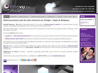 Aperçu visuel du site http://www.etrevu.be