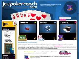 Aperçu visuel du site http://www.jeu-poker-coach.com/