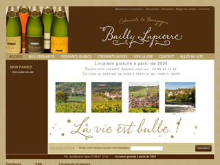 Aperçu visuel du site http://boutique.bailly-lapierre.fr/