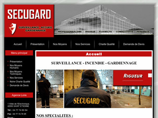 Aperçu visuel du site http://www.secugard-surveillance.fr