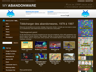 Aperçu visuel du site http://www.myabandonware.fr