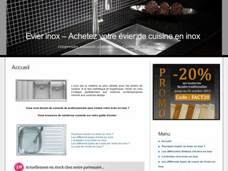 Aperçu visuel du site http://www.evierinox.fr/