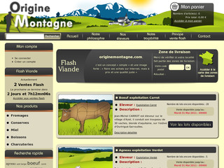 Aperçu visuel du site http://www.originemontagne.com/