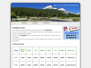Aperçu visuel du site http://www.allo-containers.be