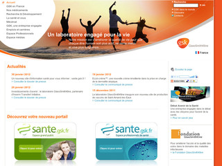 Aperçu visuel du site http://www.gsk.fr