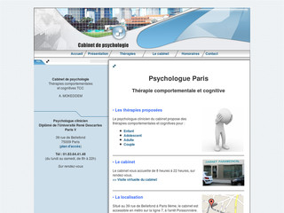Aperçu visuel du site http://www.psychologue-a-paris.com/