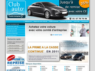 Aperçu visuel du site http://www.clubauto-ce.com