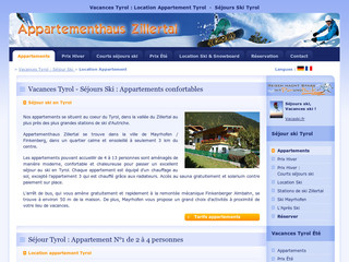 Aperçu visuel du site http://www.appartementhaus-zillertal.com/