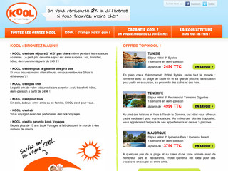 Aperçu visuel du site http://www.kool-voyages.fr