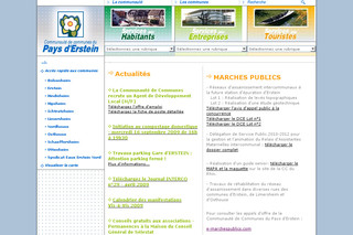 Aperçu visuel du site http://www.cc-pays-erstein.fr/