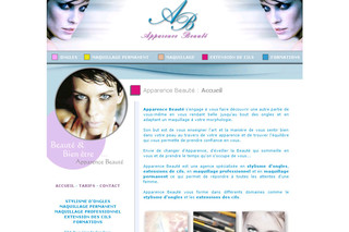 Aperçu visuel du site http://www.apparence-beaute.be
