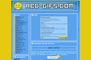 Aperçu visuel du site http://www.abc-gifs.com