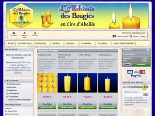 Aperçu visuel du site http://www.alchimiedesbougies.fr/