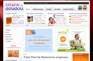 Aperçu visuel du site http://www.tetine-et-doudou.com