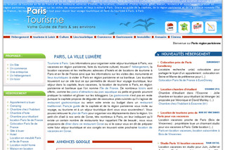 Aperçu visuel du site http://www.tourisme-paris.info