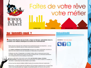 Aperçu visuel du site http://schoolartsevents.fr