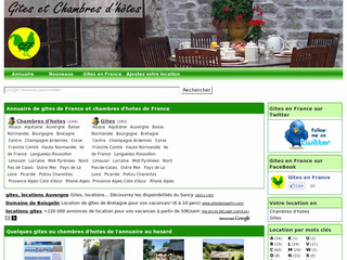 Aperçu visuel du site http://www.gites-en-france.net