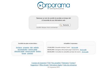 Corporama : veille société et informations entreprise Corporama : veille société et informations entreprise