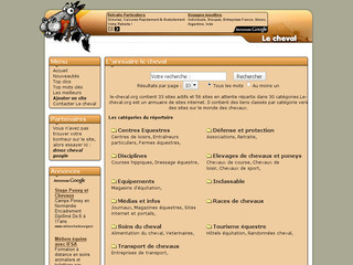 Aperçu visuel du site http://www.le-cheval.org