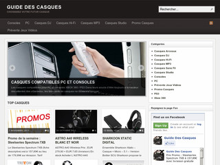 Aperçu visuel du site http://www.guidedescasques.com