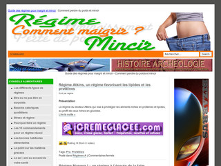 Aperçu visuel du site http://www.regimemincir.com