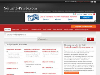 Aperçu visuel du site http://www.securite-privee.com