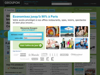 Aperçu visuel du site http://www.groupon.fr