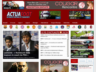 Aperçu visuel du site http://www.actuafoot.fr/