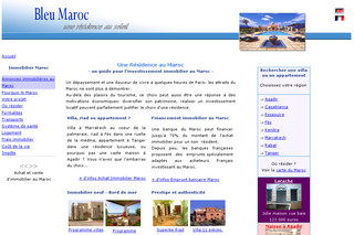 Aperçu visuel du site http://www.bleu-maroc.com