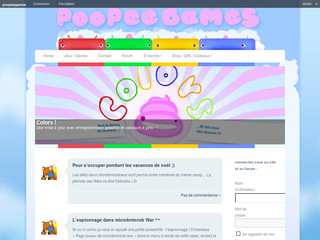 Aperçu visuel du site http://www.poopeegames.com