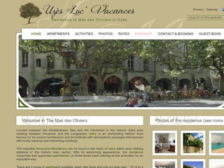 Aperçu visuel du site http://www.uzes-location-vacances.com
