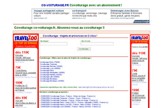 Aperçu visuel du site http://www.co-voiturage.fr