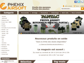 Aperçu visuel du site http://www.phenixairsoft.com/