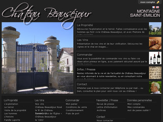 Aperçu visuel du site http://www.chateau-beausejour.com/