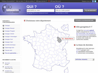 Aperçu visuel du site http://www.allo-garagistes.fr