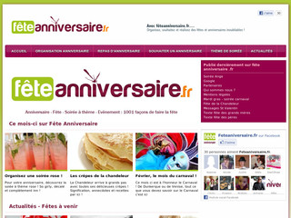 Aperçu visuel du site http://www.feteanniversaire.fr