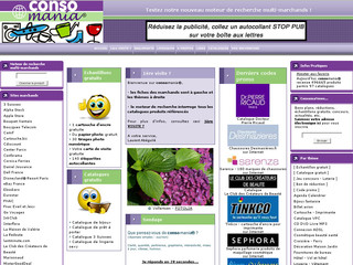 Aperçu visuel du site http://www.consomania.com